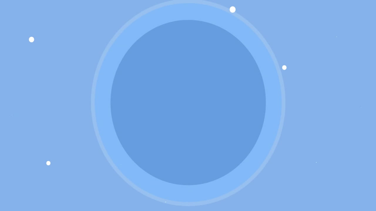 Animation of white specks moving over circles on blue background