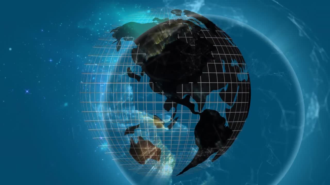 Animation of globe with network of connections