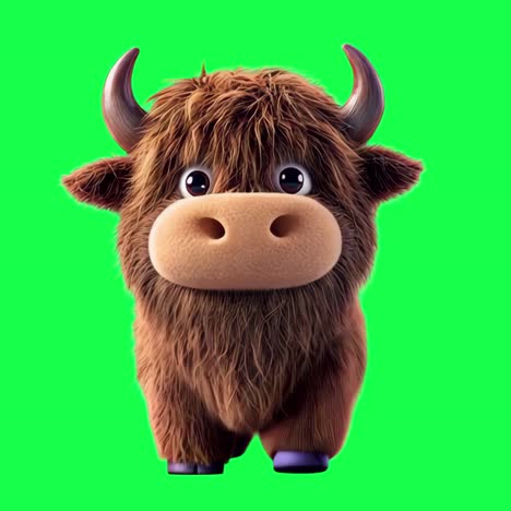 cute xx 3d animal animation, transparent 4k video, green screen