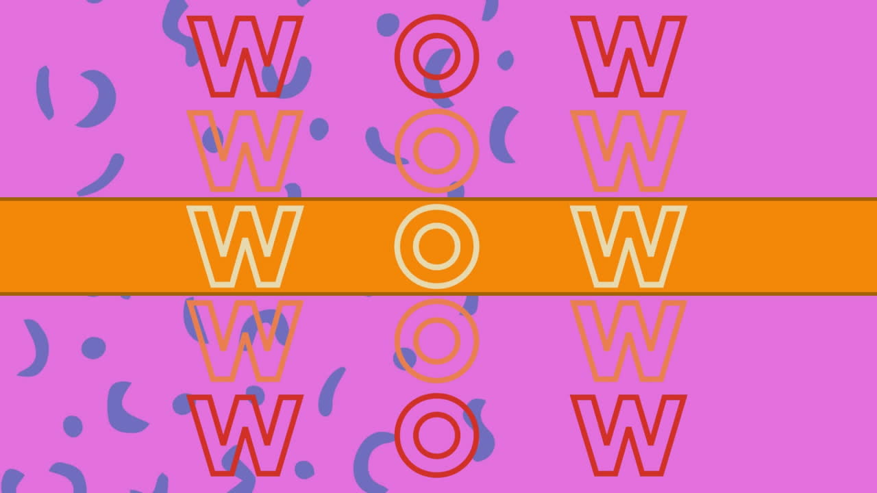 animación de usted ganar sobre gráficos coloridos y formas