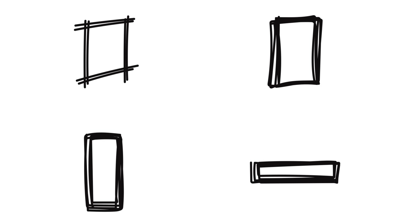 Hand-Drawn Geometric Shapes Appearing on White Background