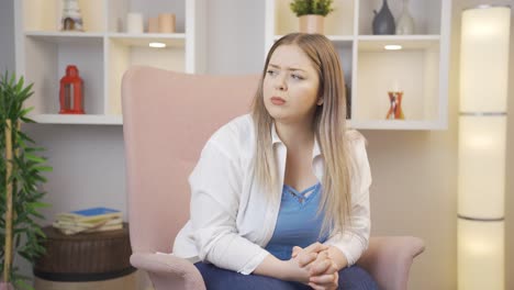 stressed young woman.