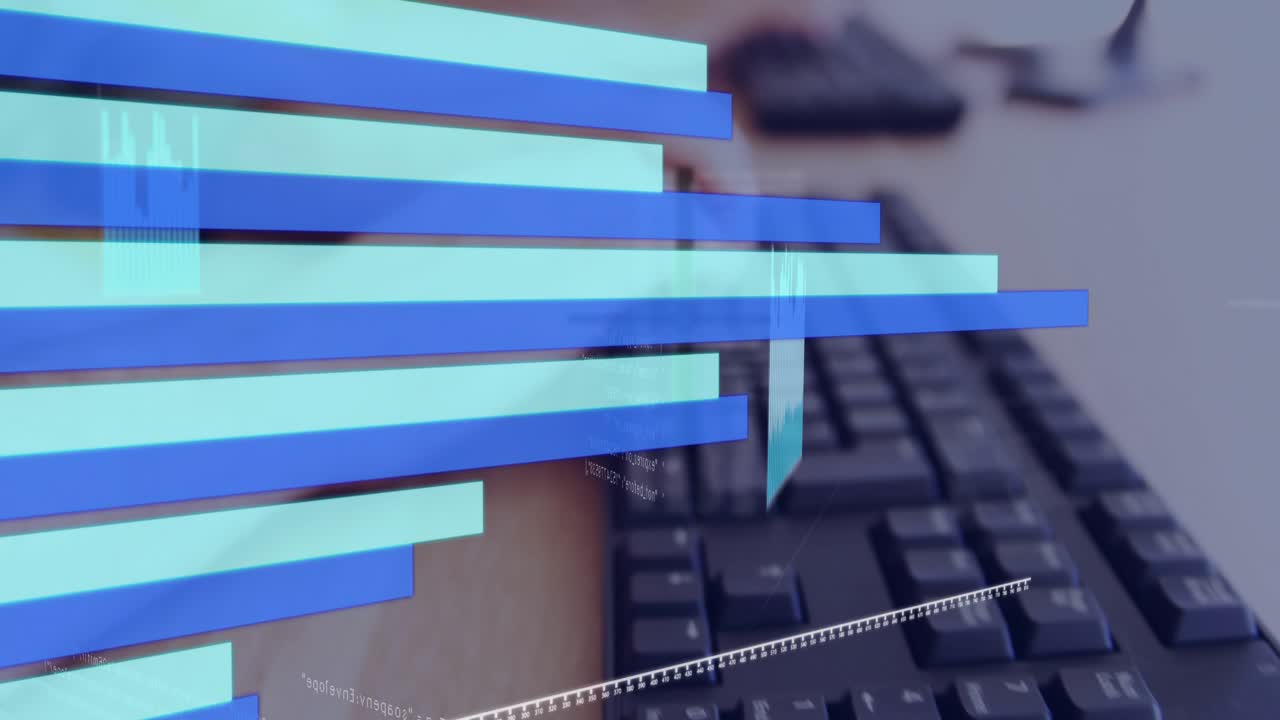 Højre hånd klikker på mus, hænder bevæger sig til tastatur og taster, diagrammer opdateres til live analyse