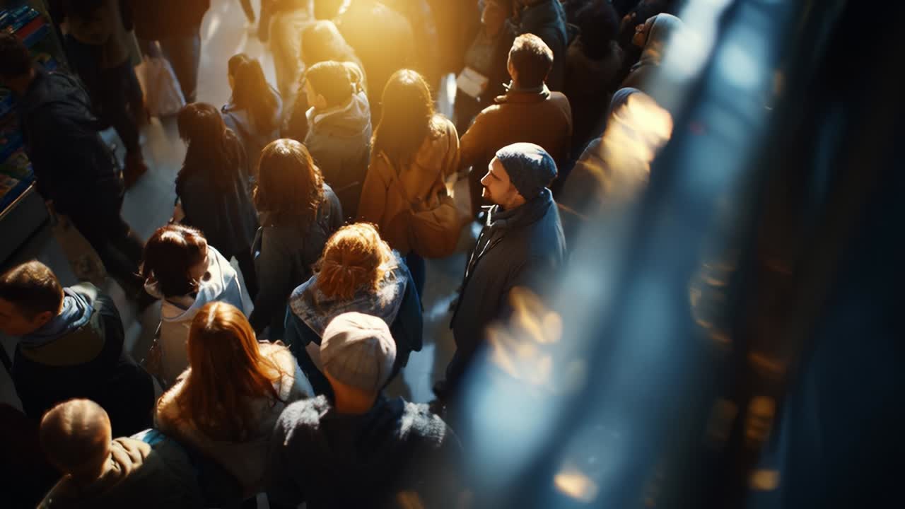 A Bustling Crowd in Motion: Capturing Two Distinct Frames of a Busy Urban Environment Filled with People Engaged in Various Activities and Interactions, Highlighting the Vibrancy and Energy of City Life