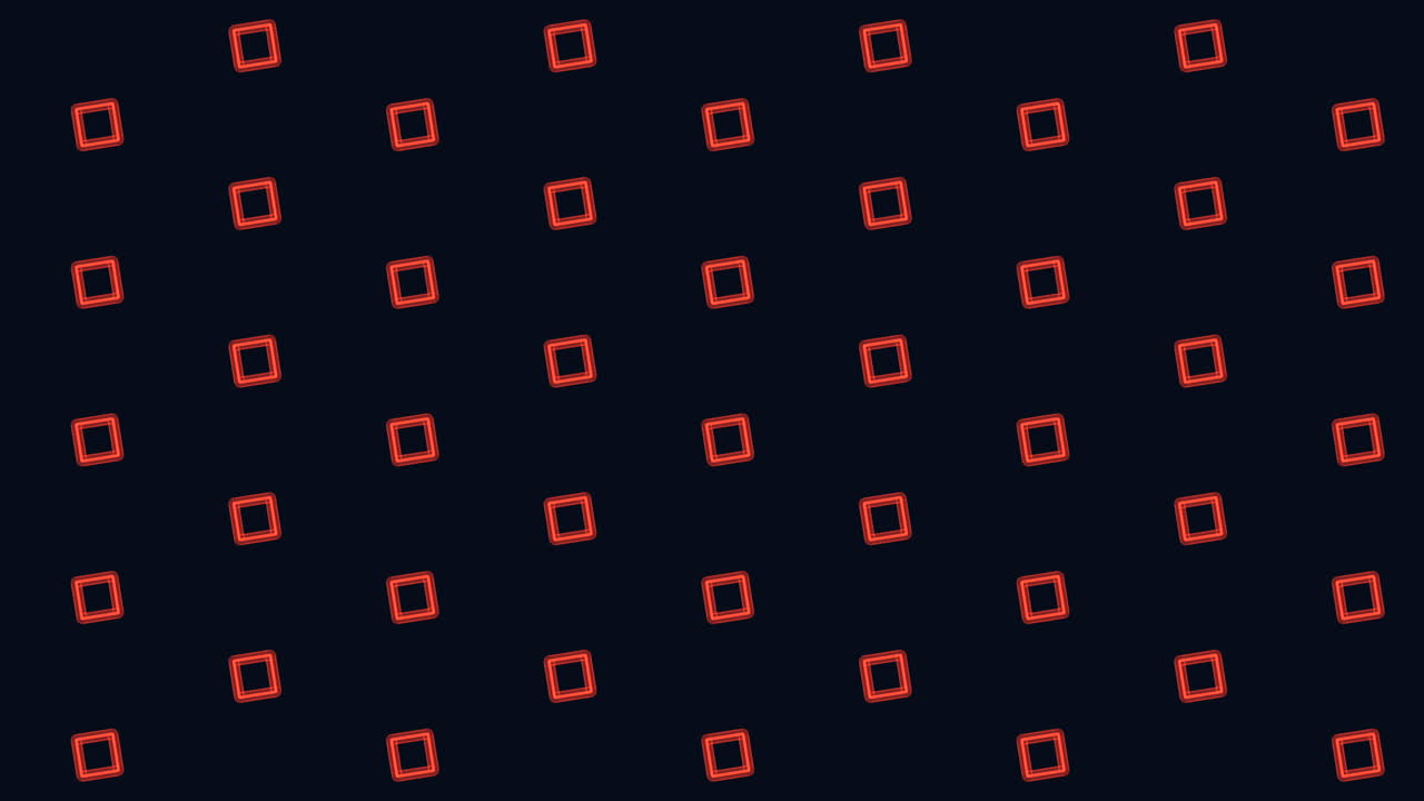 Flat rainbow squares pattern in rows on black gradient