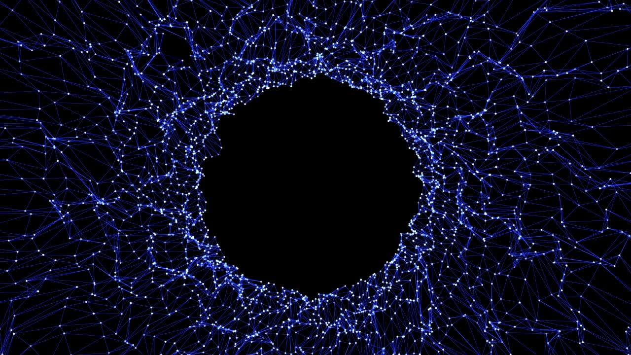 volar en el túnel digital. líneas y puntos