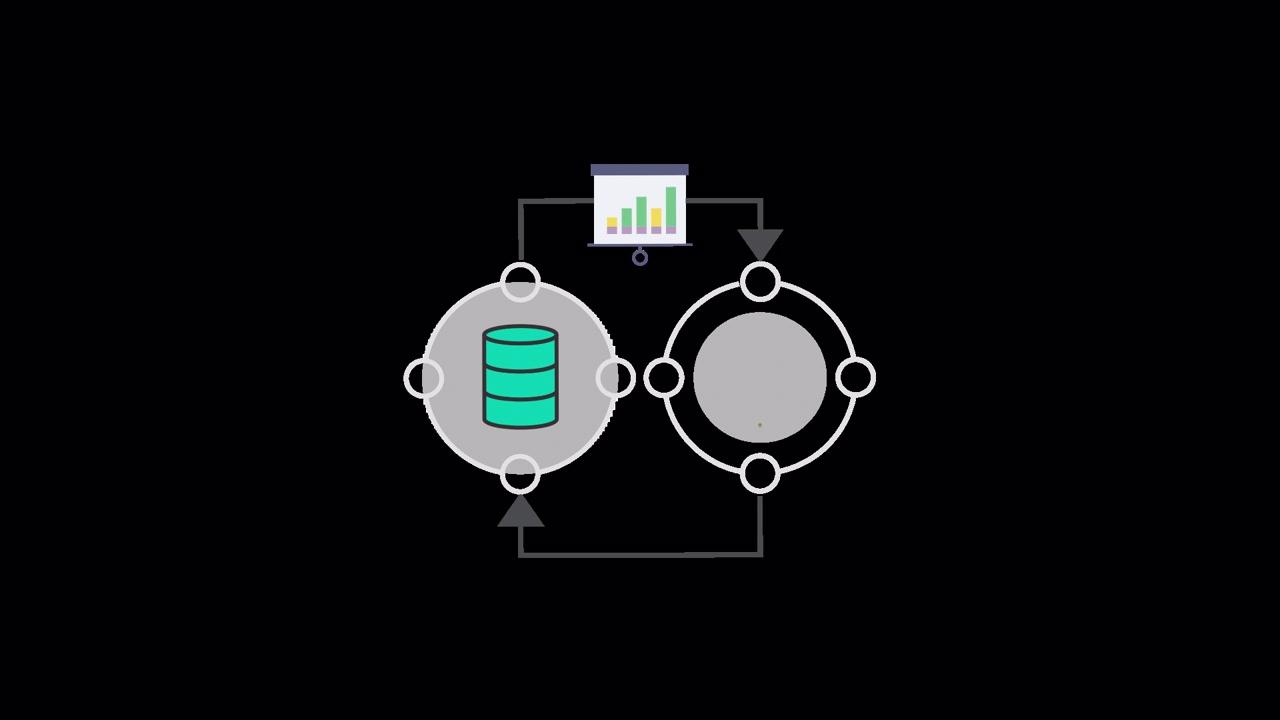 Animated Data Flow and Database System with Analytics Chart