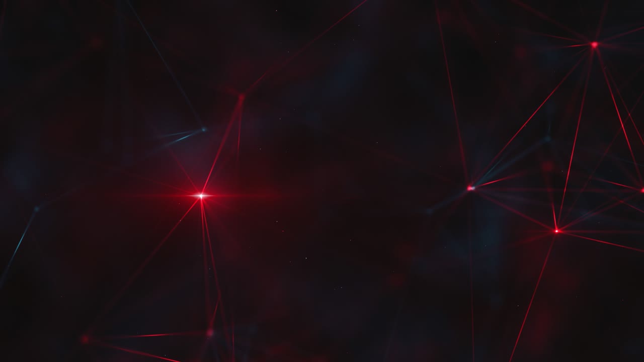 estructura de plexo abstracto de muchas líneas y partículas brillantes. concepto de conexión. fondo tecnológico creativo con composición digital y llamaradas ópticas. secuencia en bucle.