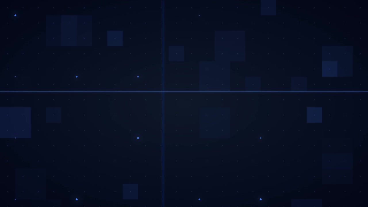 Abstract Digital Background with Moving Grid Lines and Floating Squares