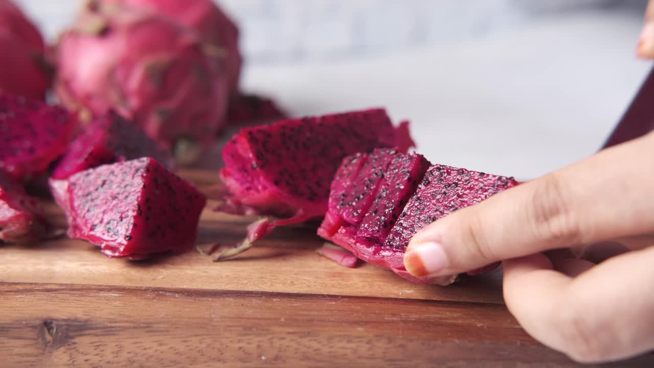 Slicing Dragon Fruit