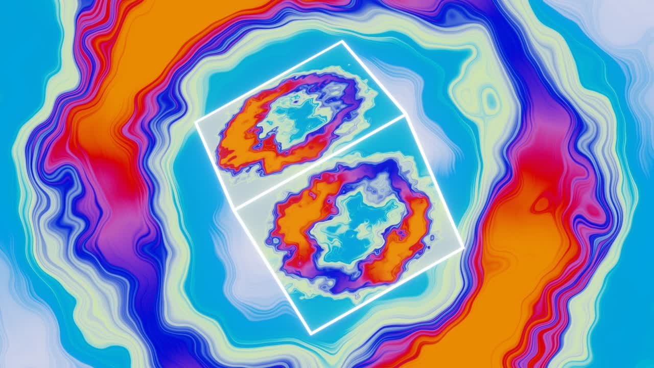 girar un cubo abstracto con una textura abstracta brillante