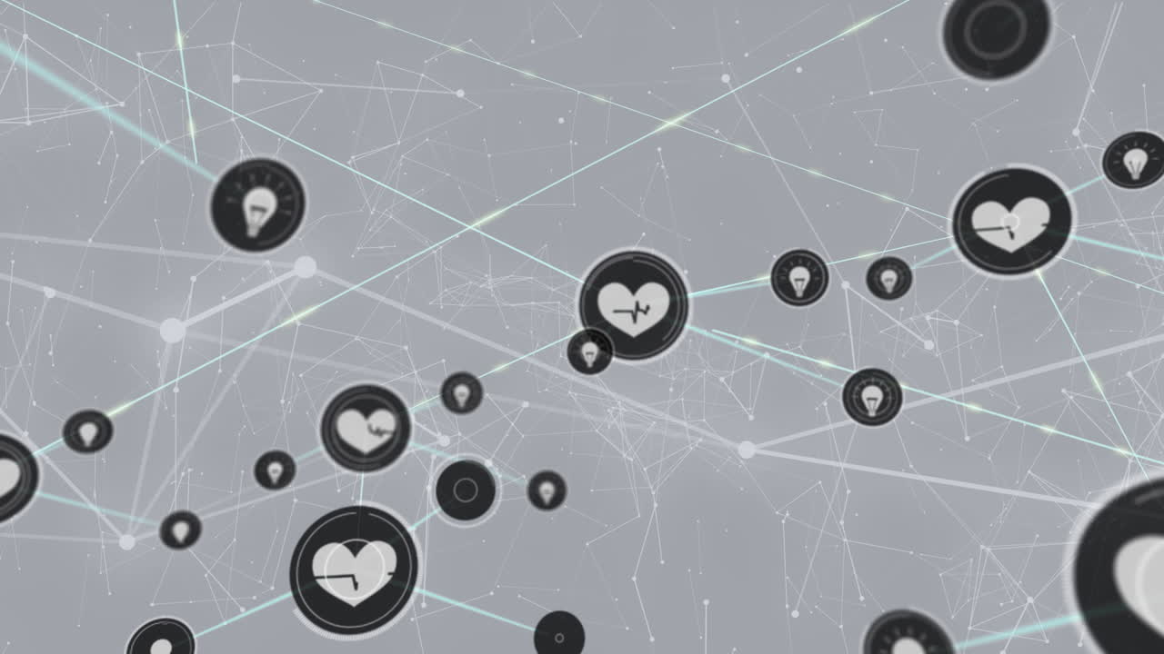 animación de la red de conexiones sobre un fondo blanco