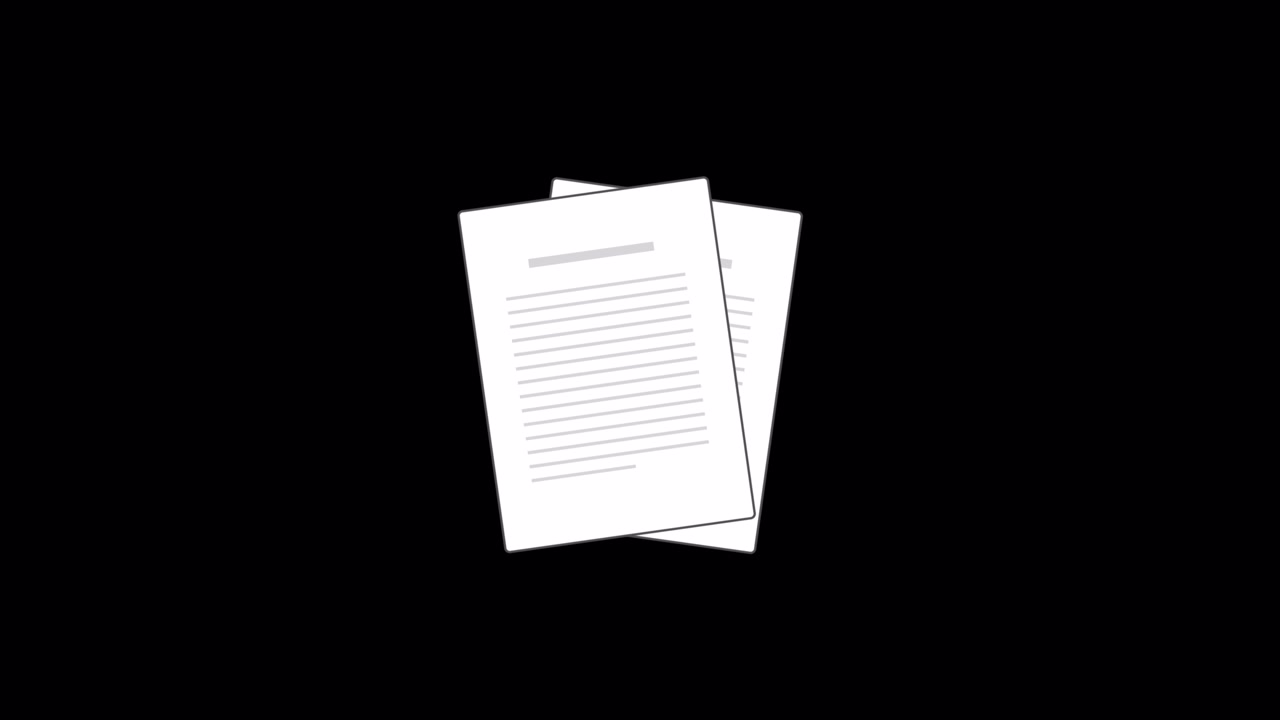 Animated Illustration of Two Documents with Text Rotating