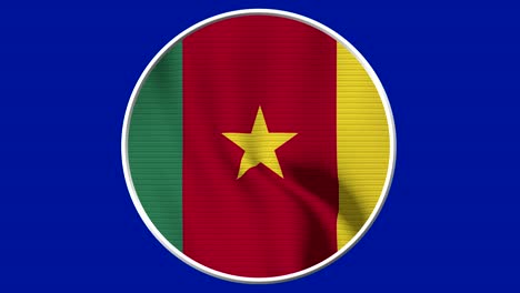 cameroon circular flag loop - realistic 4k flag waving in the wind