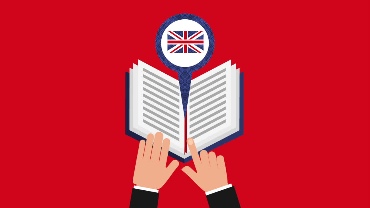 aprender inglés con animación de libros de texto