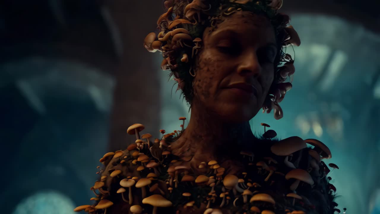 mujer con crecimiento de hongo