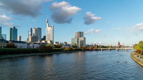 frankfurt skyline and river panorama
