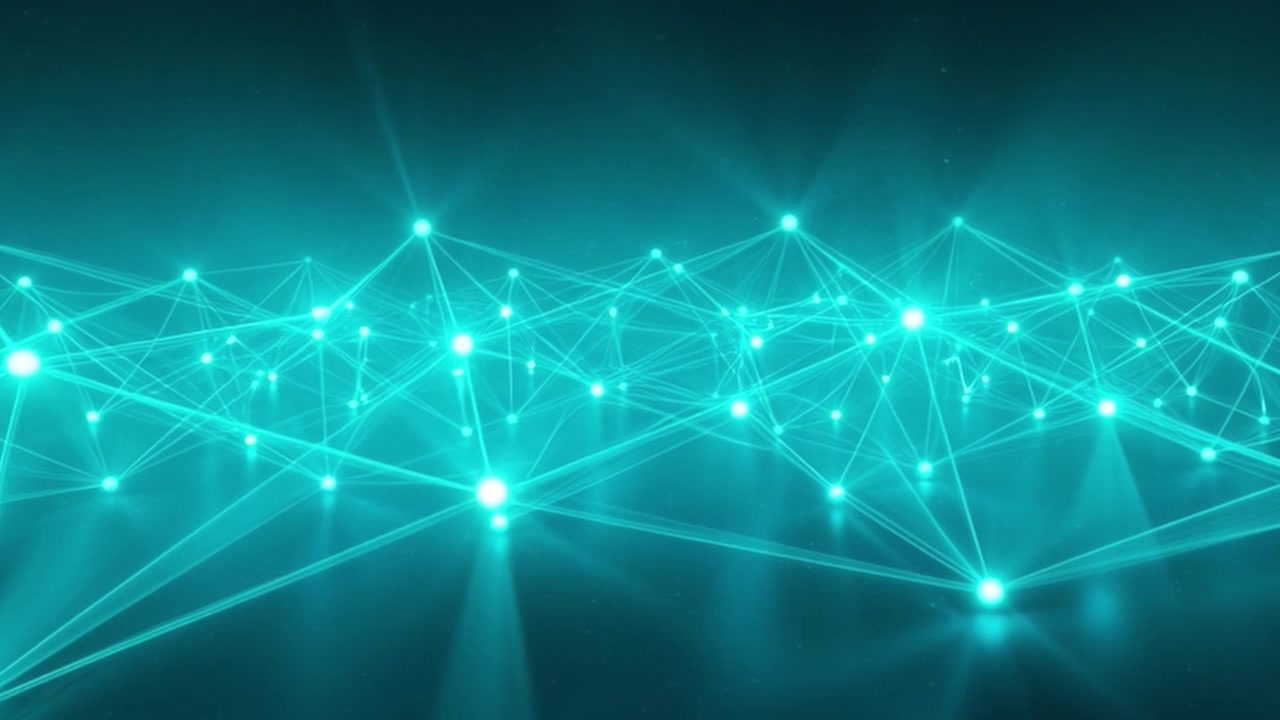 Abstract Digital Network Connection with Glowing Nodes and Lines