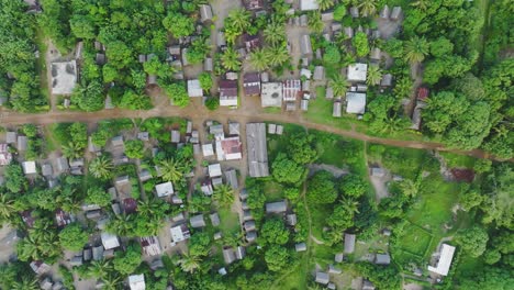 African-village-aerial-drone-top-shot-clip