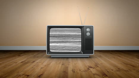 old fashioned tv with static
