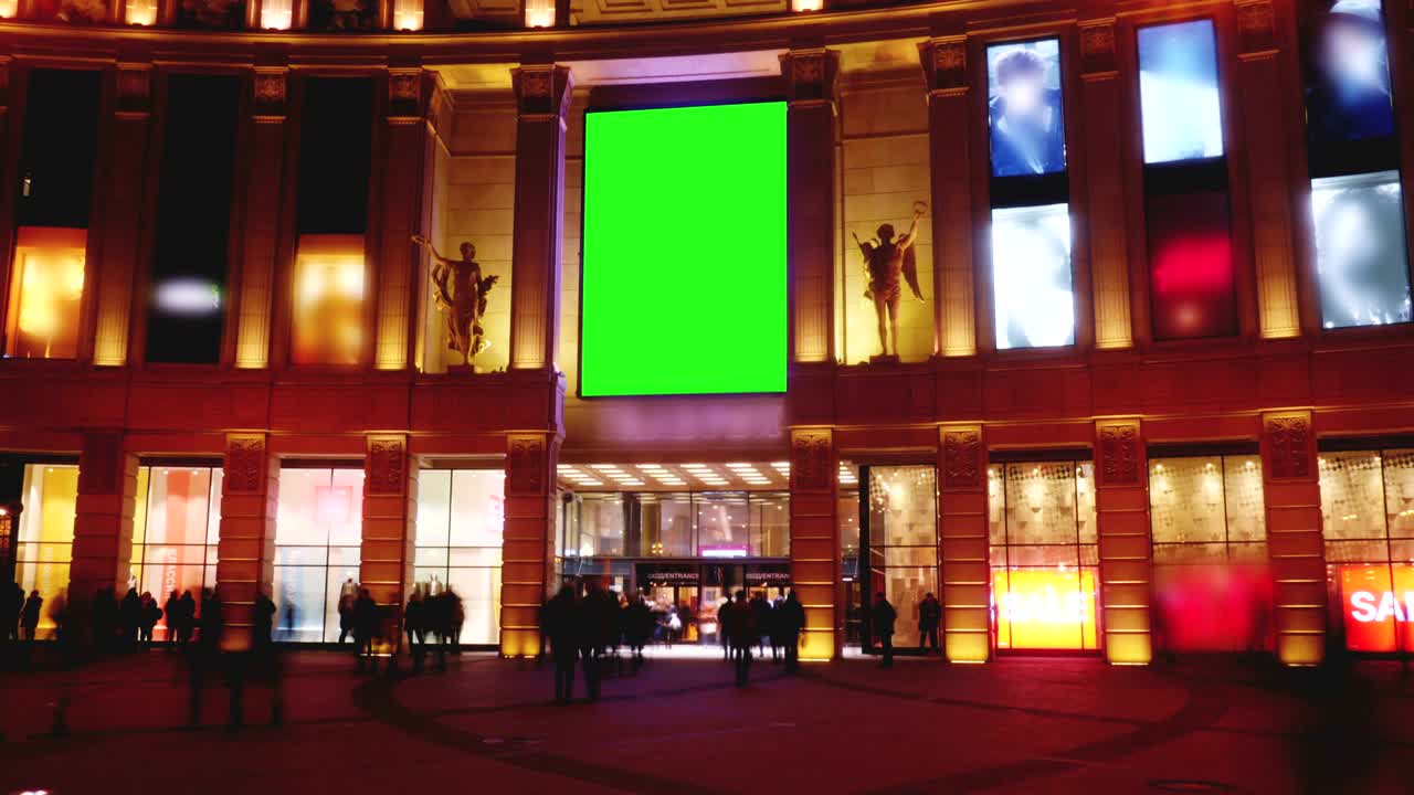 녹색 스크린 을 가진 광고판