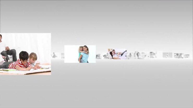 Montage of astonished families