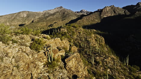 drone footage flying over rocky desert landscapes