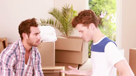 an annoyed men during a relocation