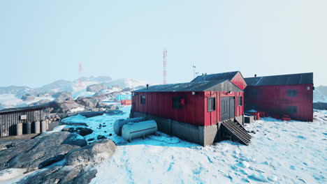 Aerial-view-of-antarctic-Station-in-Antarctica