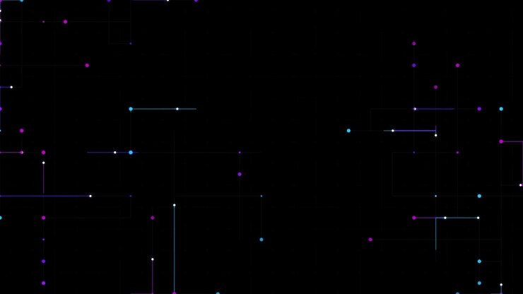 Abstract Digital Network Lines and Glowing Nodes on Dark Background