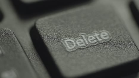 close up of  hand pressing computer keyboard's delete key. germany.