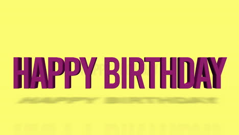 texto de feliz cumpleaños rodante en degradado amarillo