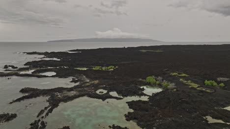 wailea-makena maui hawaii aerial v1 flyover la perouse bay capturing volcanic landscape of ahihi-kinau natural area reserve with expansive coastal lava fields - shot with mavic 3 cine - december 2022