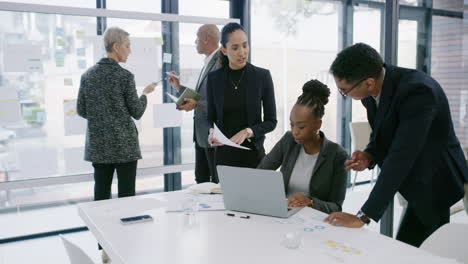 a group of businesspeople working in an office