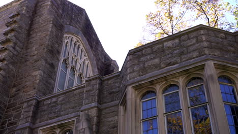 gothic windows and architecture of church building