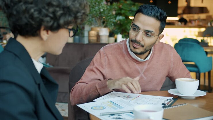 Business Meeting in a Coffee Shop