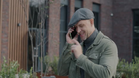hombre hablando por telefono al aire libre