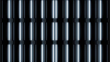 vertically segmented white tube light wall vj loop black background 4k seamless loop