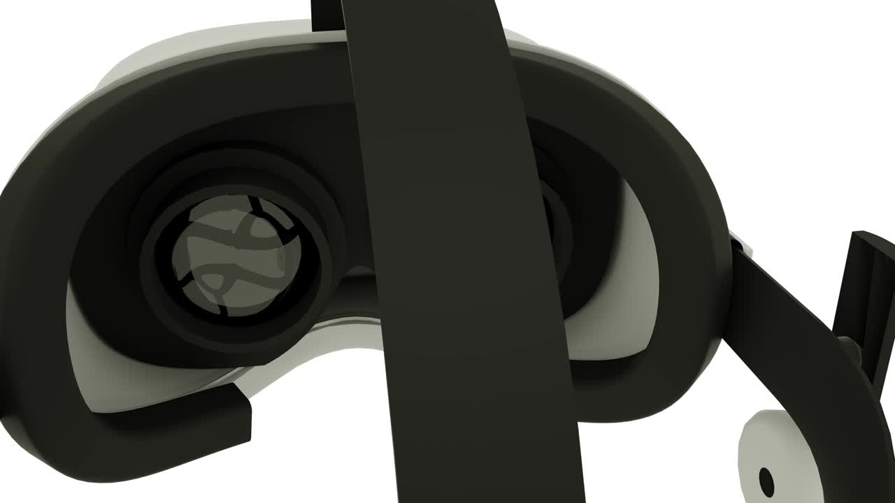 poniendo auriculares vr, realidad virtual bucle de animación moderna, con máscara matte alfa