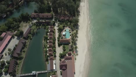 aerial view ascending klong prao resort hotel beach empty travel restrictions