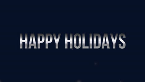 Festive-Happy-Holidays-greeting-with-modern-glossy-text-on-confetti-like-black-background