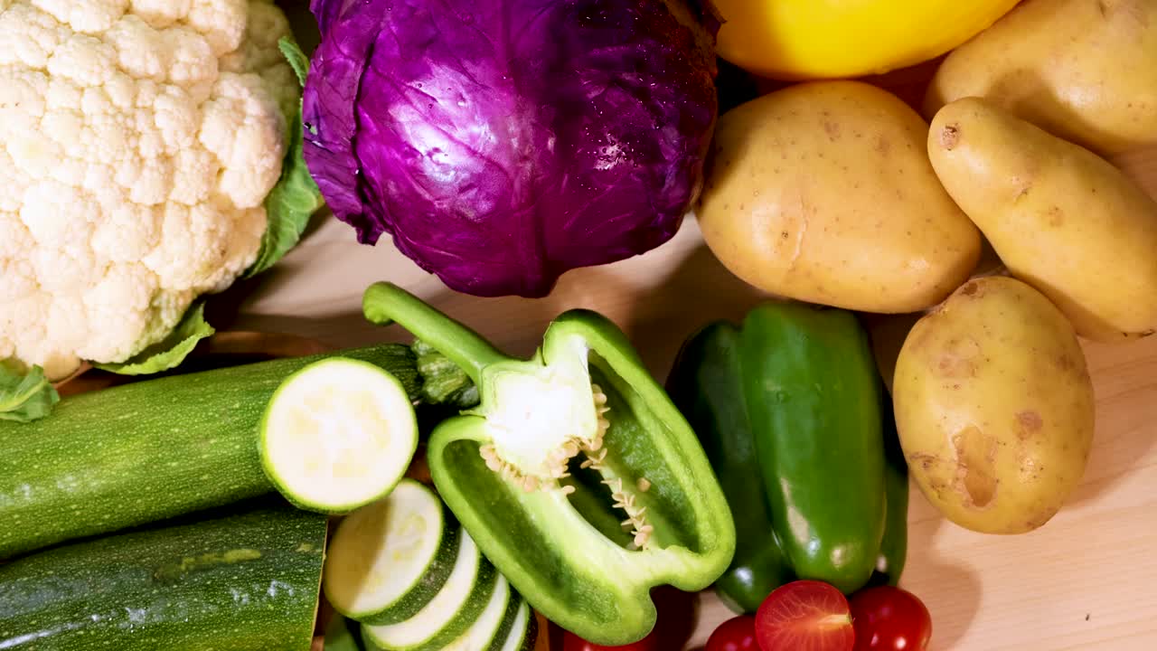 hortalizas variadas expuestas en un diseño vibrante y organizado