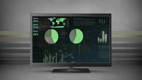 animación del procesamiento de datos en la pantalla de la computadora