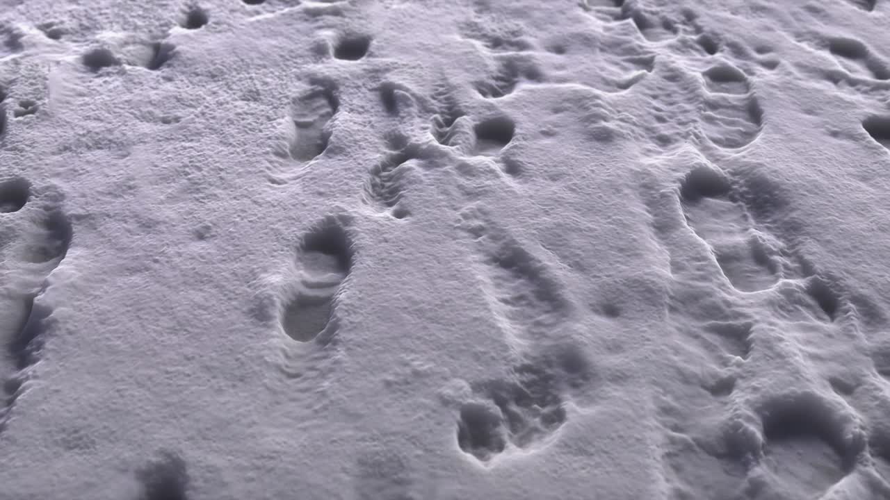 Impronte nella neve in loop