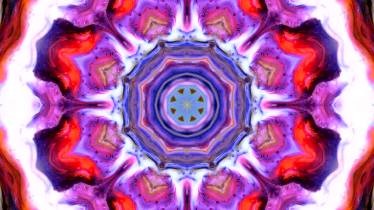 movimiento de caleidoscopio: círculos geométricos y formas de estrellas