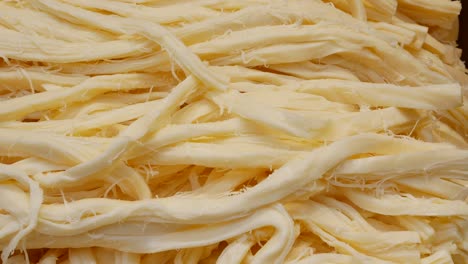 close-up of string cheese