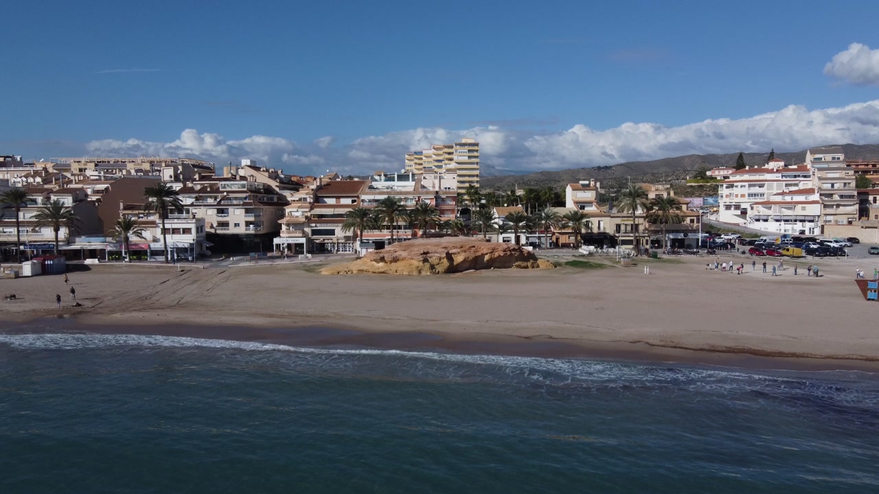Aerial view of Illeta beach, in El Campello, Spain