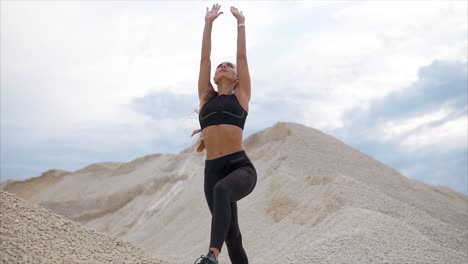 woman exercising in nature