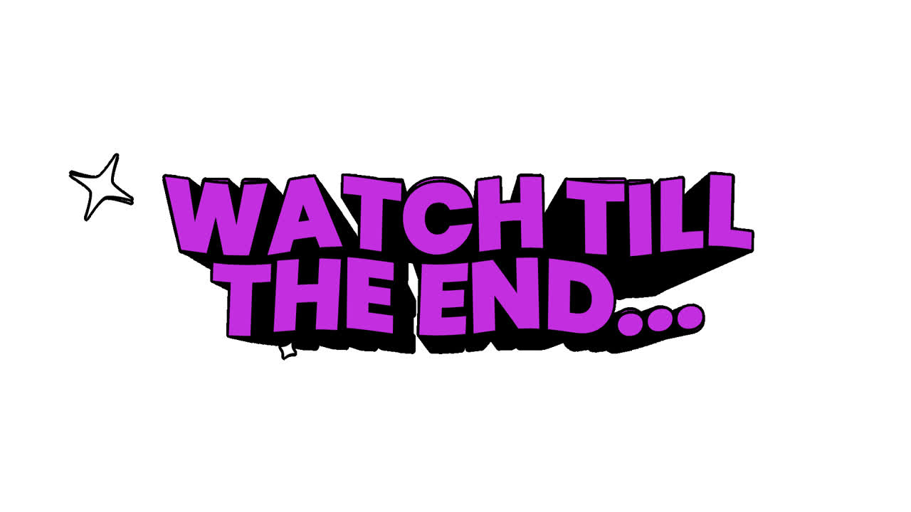 Animated Purple Text 'Watch Till The End' on White Background