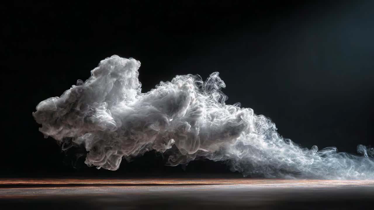 A Captivating Sequence of Ethereal Smoke Formation, Showcasing Dynamic Movement and Intricate Texture Captured in Striking Contrast Against Dark Background